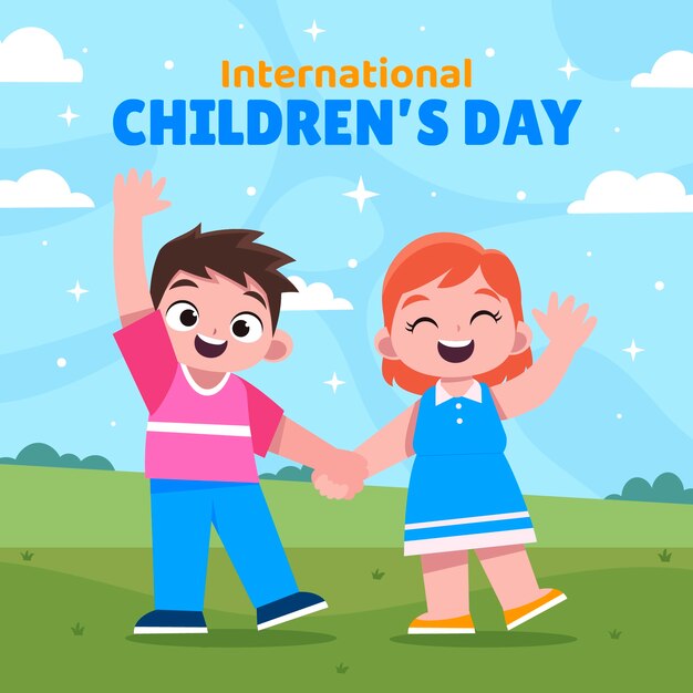 Ilustración plana del día mundial del niño