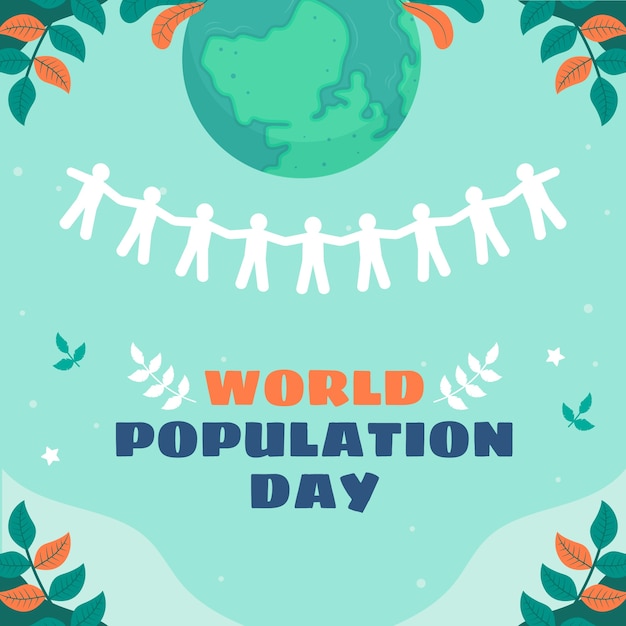 Ilustración plana para el día mundial de la población