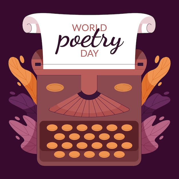 Vector gratuito ilustración plana del día mundial de la poesía