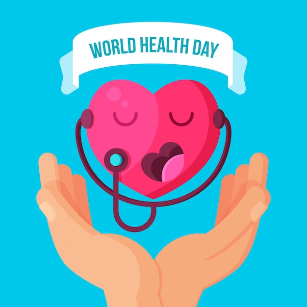 Ilustración plana del día mundial de la salud