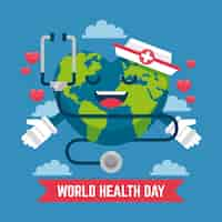 Vector gratuito ilustración plana del día mundial de la salud