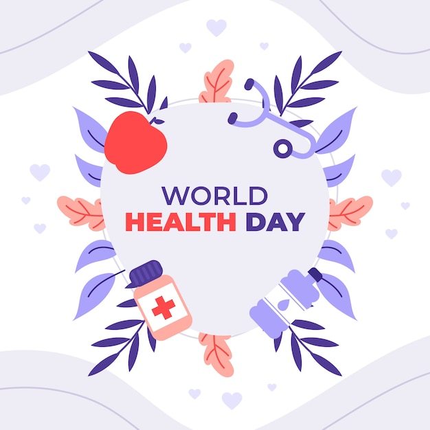 Vector gratuito ilustración plana del día mundial de la salud