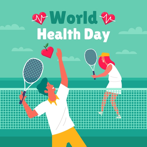 Vector gratuito ilustración plana del día mundial de la salud