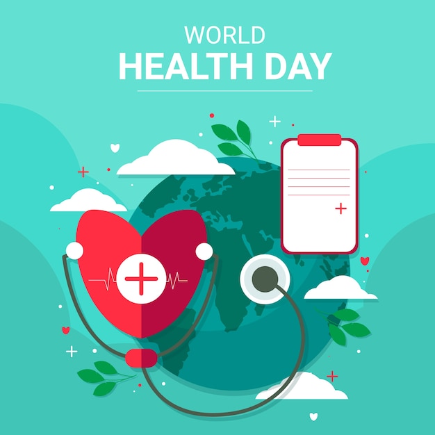 Vector gratuito ilustración plana del día mundial de la salud