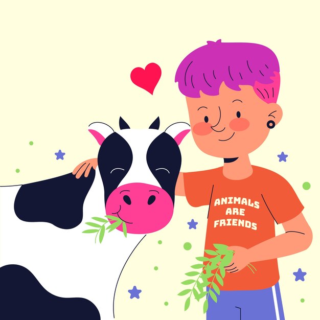 Ilustración plana del día mundial del vegetariano