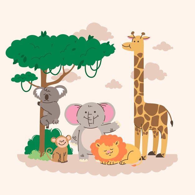 Ilustración plana del día mundial de la vida silvestre
