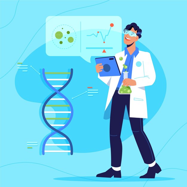 Ilustración plana del día nacional de la ciencia