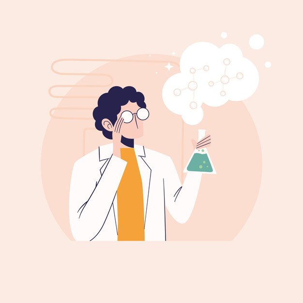 Ilustración plana del día nacional de la ciencia
