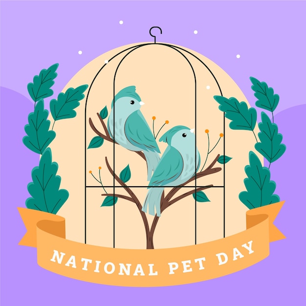 Vector gratuito ilustración plana del día nacional de las mascotas