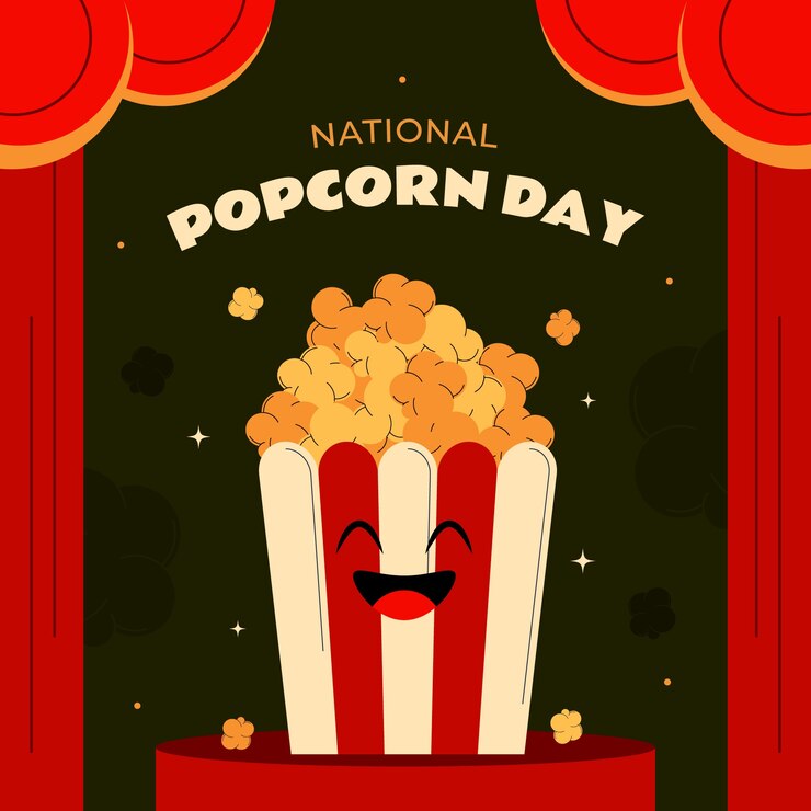 Vector gratuito ilustración plana para el día nacional de las palomitas de maíz