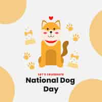 Vector gratuito ilustración plana del día nacional del perro