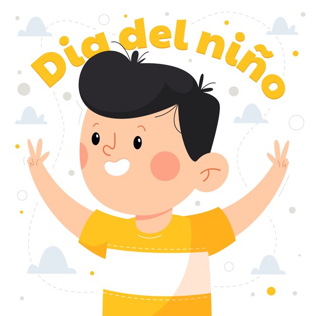 Ilustración plana del día del niño en español