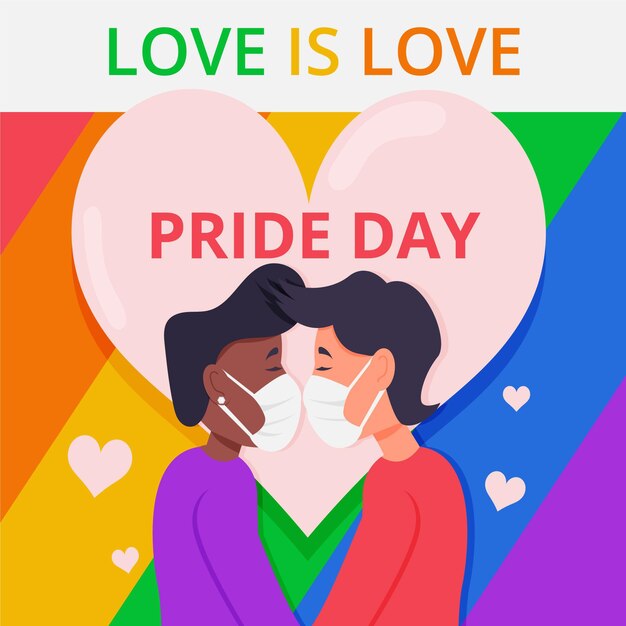 Ilustración plana del día del orgullo