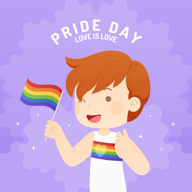 Ilustración plana del día del orgullo