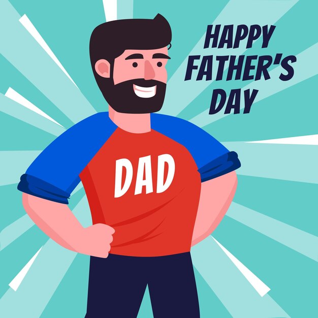 Vector gratuito ilustración plana del día del padre