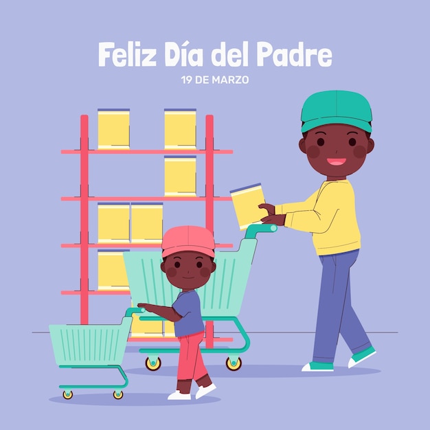 Ilustración plana dia del padre