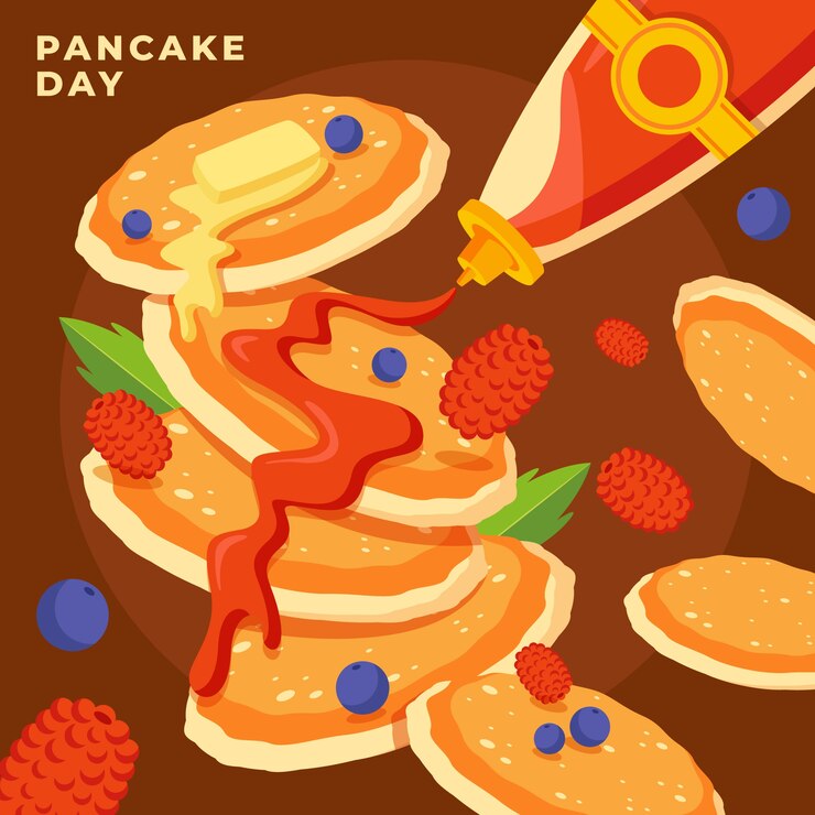 Vector gratuito ilustración plana del día del panqueque