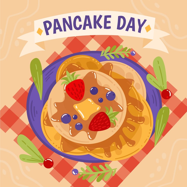 Vector gratuito ilustración plana del día del panqueque