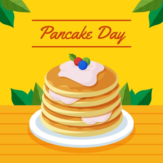 Ilustración plana del día del panqueque