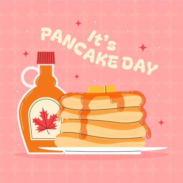 Ilustración plana para el día del panqueque