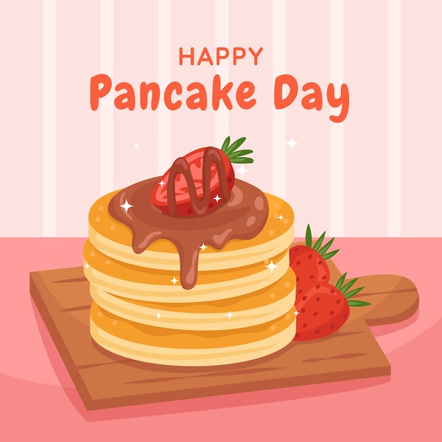Ilustración plana del día del panqueque