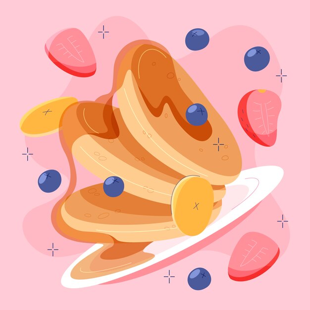 Ilustración plana del día del panqueque