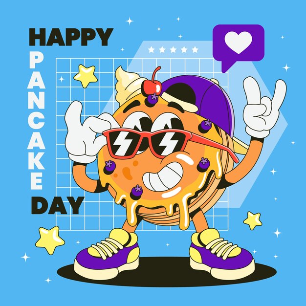 Ilustración plana del día del panqueque
