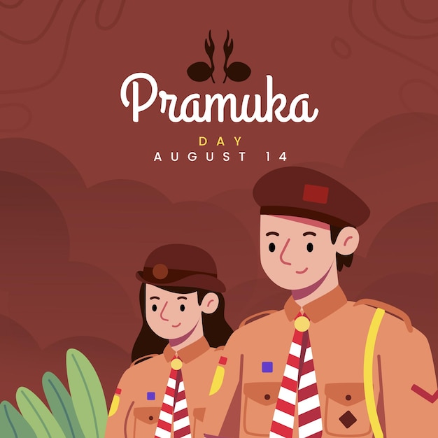 Vector gratuito ilustración plana del día de pramuka