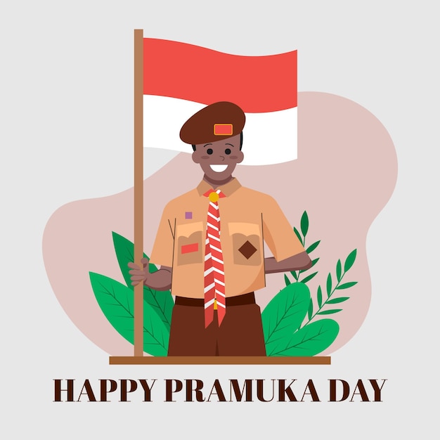 Vector gratuito ilustración plana del día de pramuka