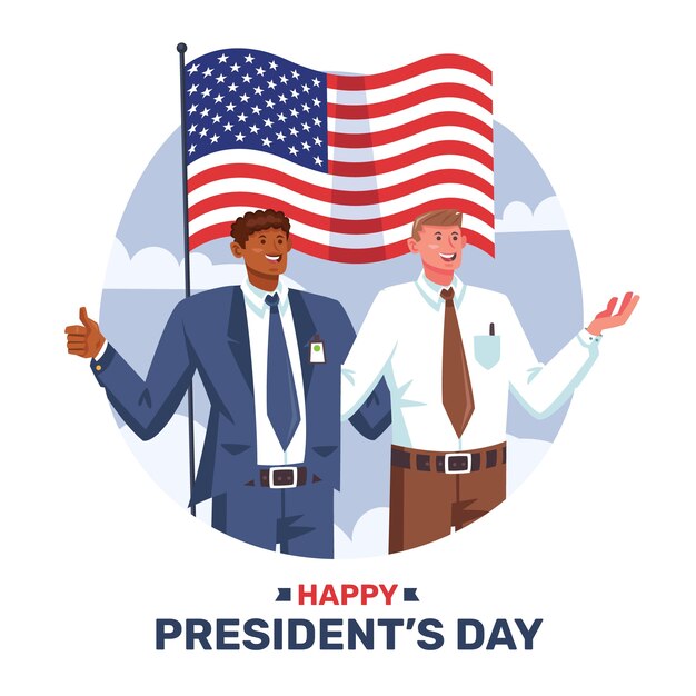 Ilustración plana del día de los presidentes