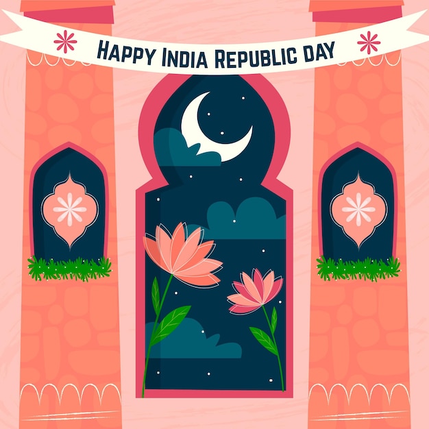 Ilustración plana del día de la república