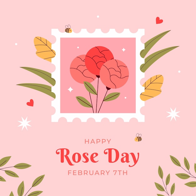 Vector gratuito ilustración plana del día de la rosa