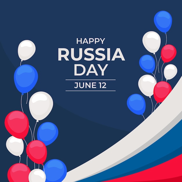 Ilustración plana del día de rusia