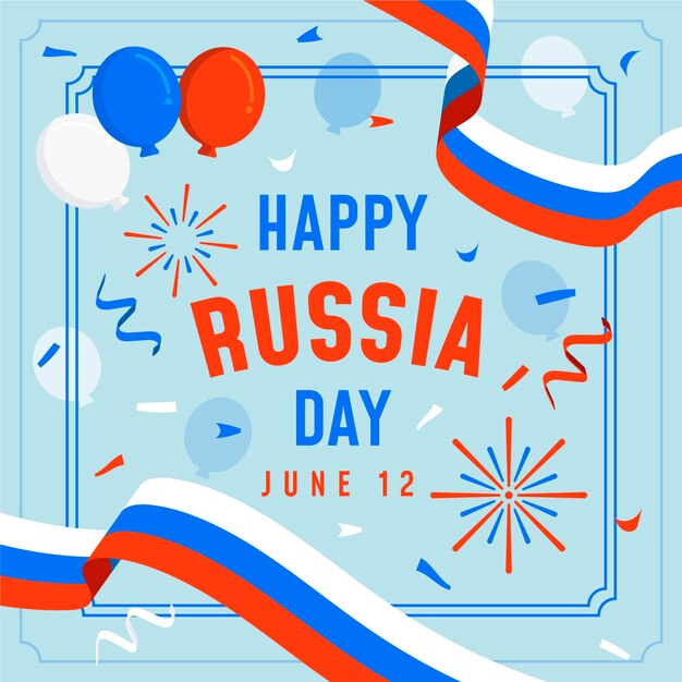 Ilustración plana del día de rusia
