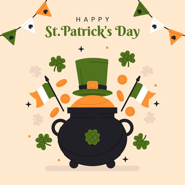 Ilustración plana del día de san patricio