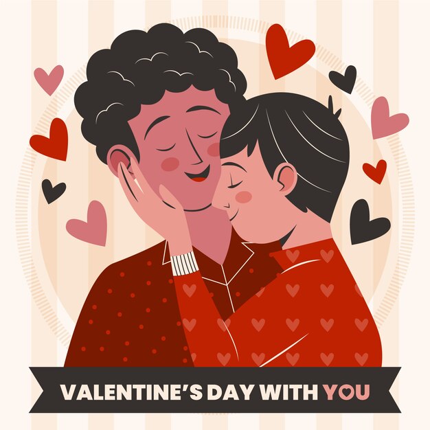 Ilustración plana del día de san valentín