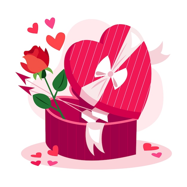 Ilustración plana del día de san valentín
