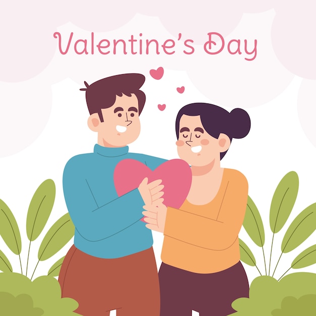 Ilustración plana del día de san valentín