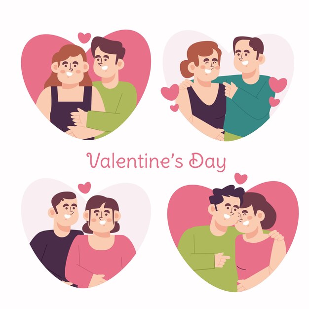 Ilustración plana del día de san valentín