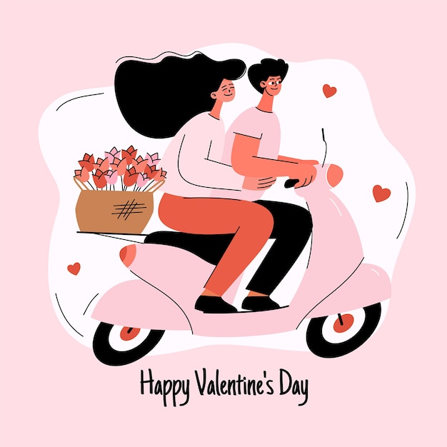 Ilustración plana del día de san valentín