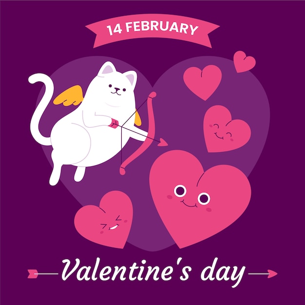 Ilustración plana del día de san valentín
