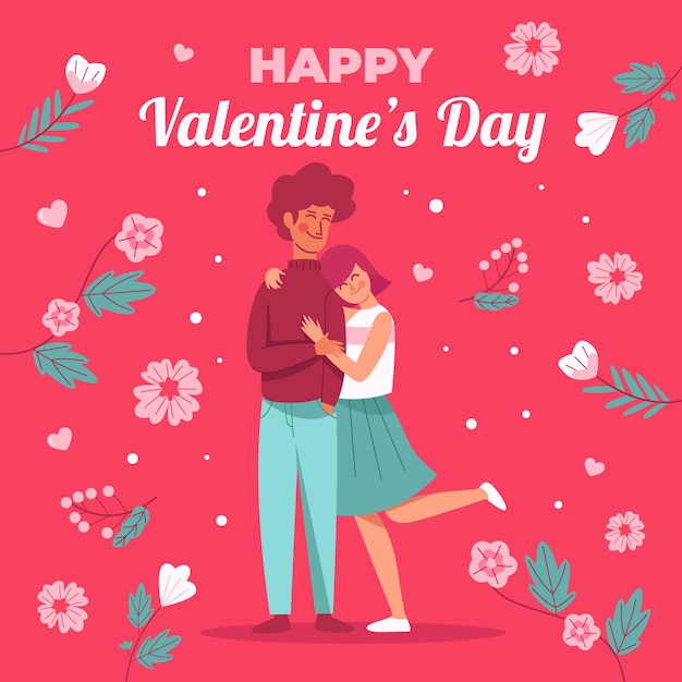 Ilustración plana del día de san valentín