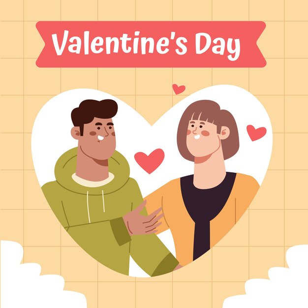 Ilustración plana del día de san valentín
