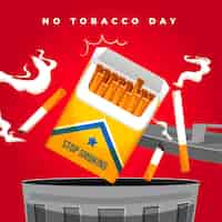 Vector gratuito ilustración plana del día sin tabaco