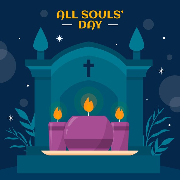 Ilustración plana del día de todos los santos