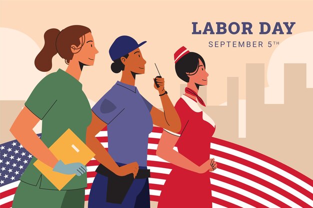 Ilustración plana del día del trabajo