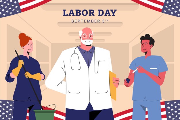 Ilustración plana del día del trabajo