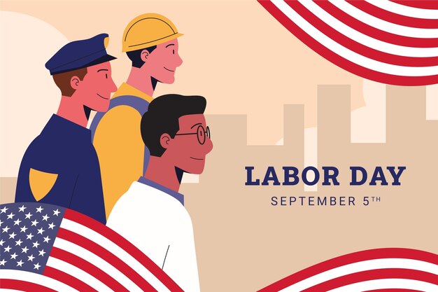 Ilustración plana del día del trabajo