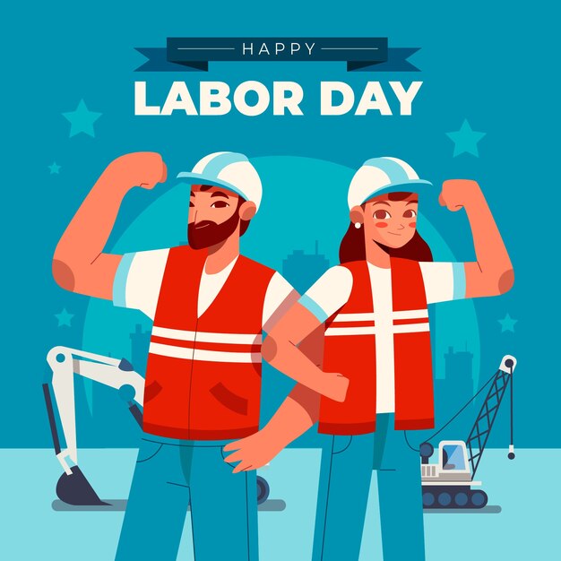 Ilustración plana del día del trabajo