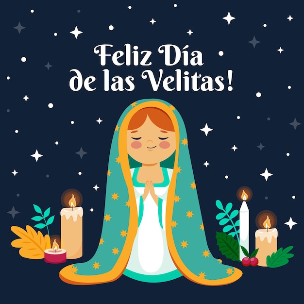 Vector gratuito ilustración plana dia de las velitas